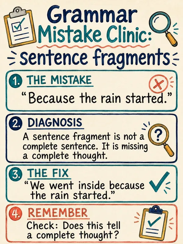 Grammar Mistake Clinic Anchor Charts