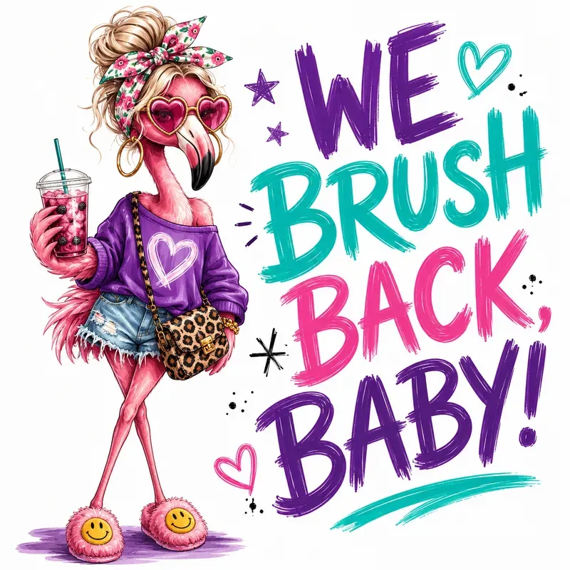 Trendy Girl Bird Brush Typography Packs