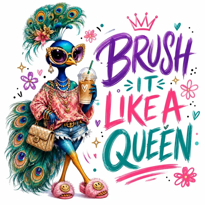 Trendy Girl Bird Brush Typography Packs
