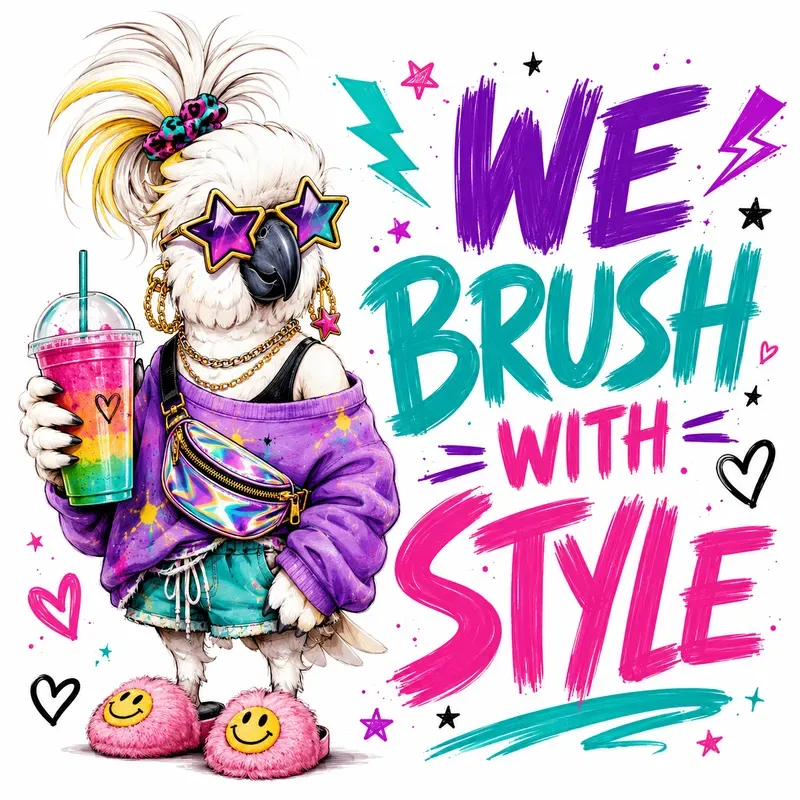 Trendy Girl Bird Brush Typography Packs
