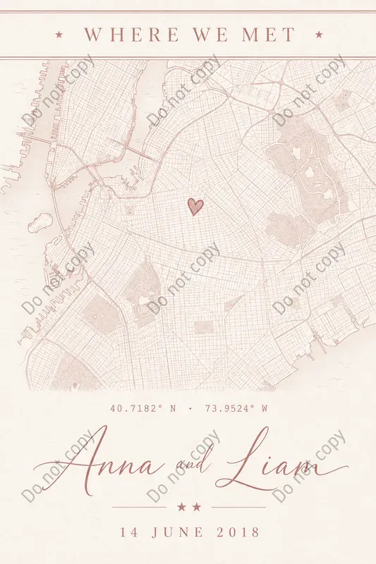 Where We Met Map Print Makers