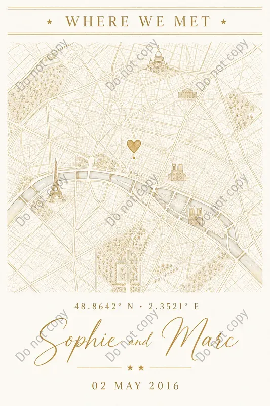 Where We Met Map Print Makers