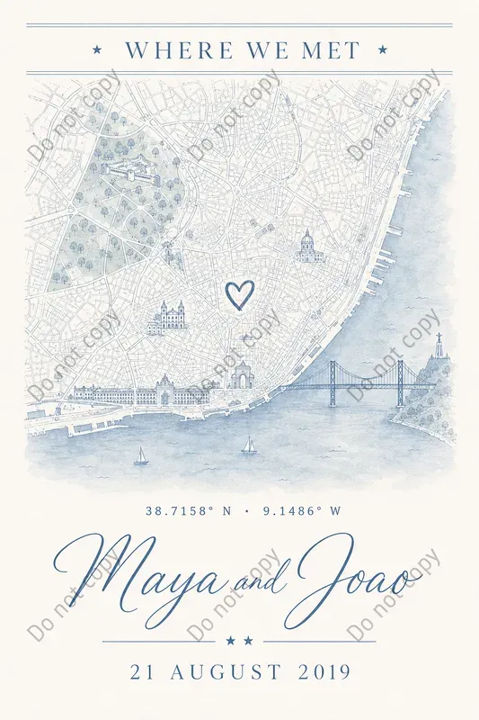 Where We Met Map Print Makers