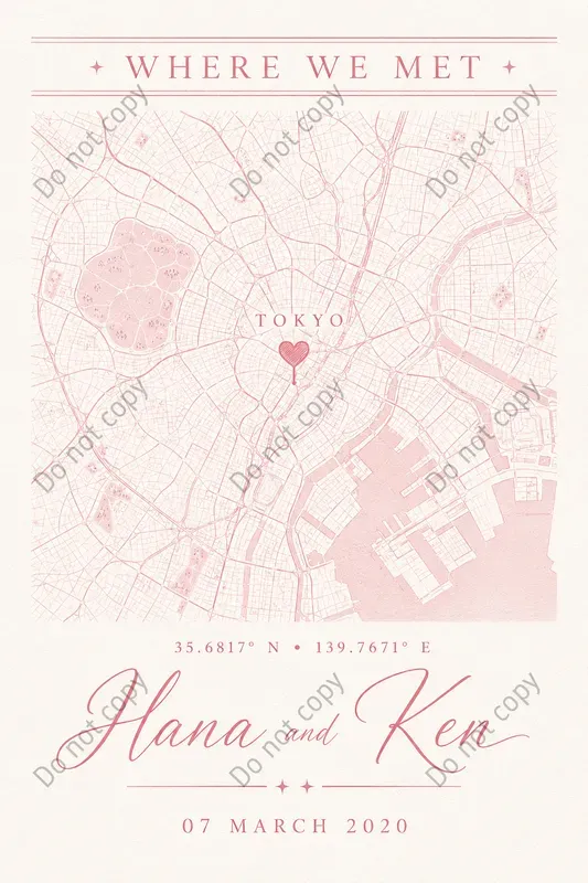 Where We Met Map Print Makers
