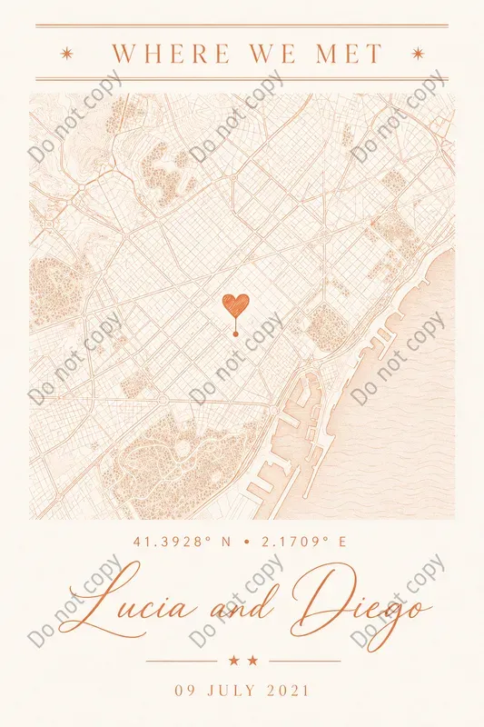 Where We Met Map Print Makers