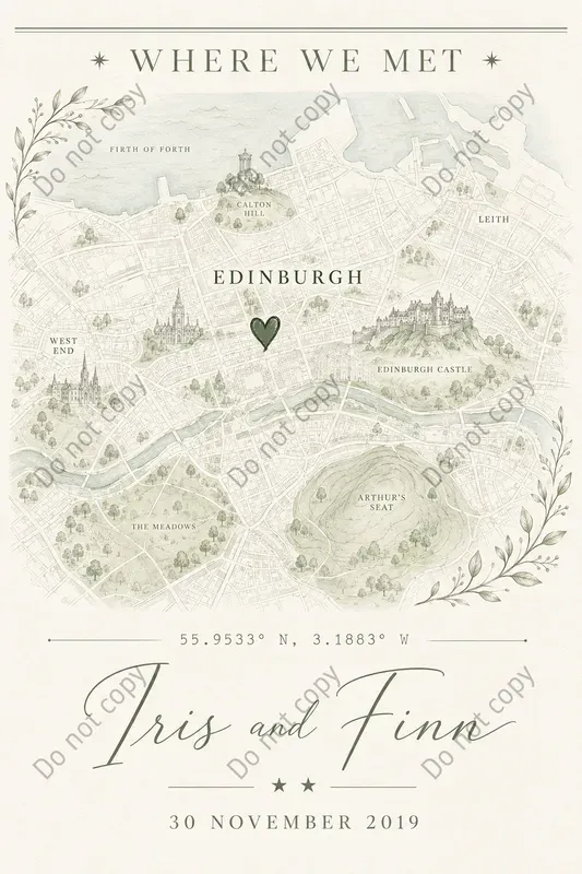 Where We Met Map Print Makers
