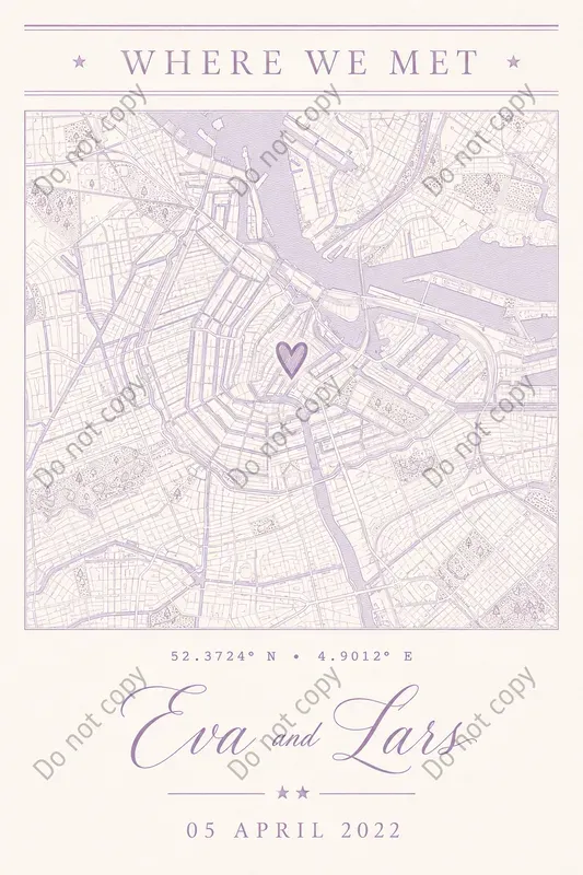 Where We Met Map Print Makers