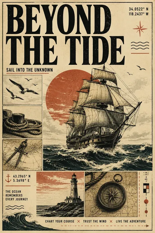 Vintage Adventure Poster Collages