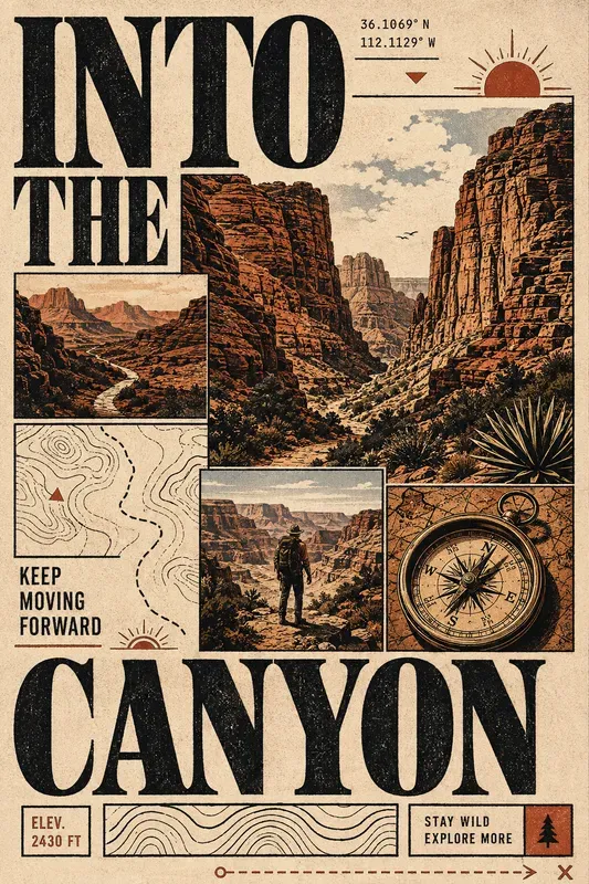 Vintage Adventure Poster Collages