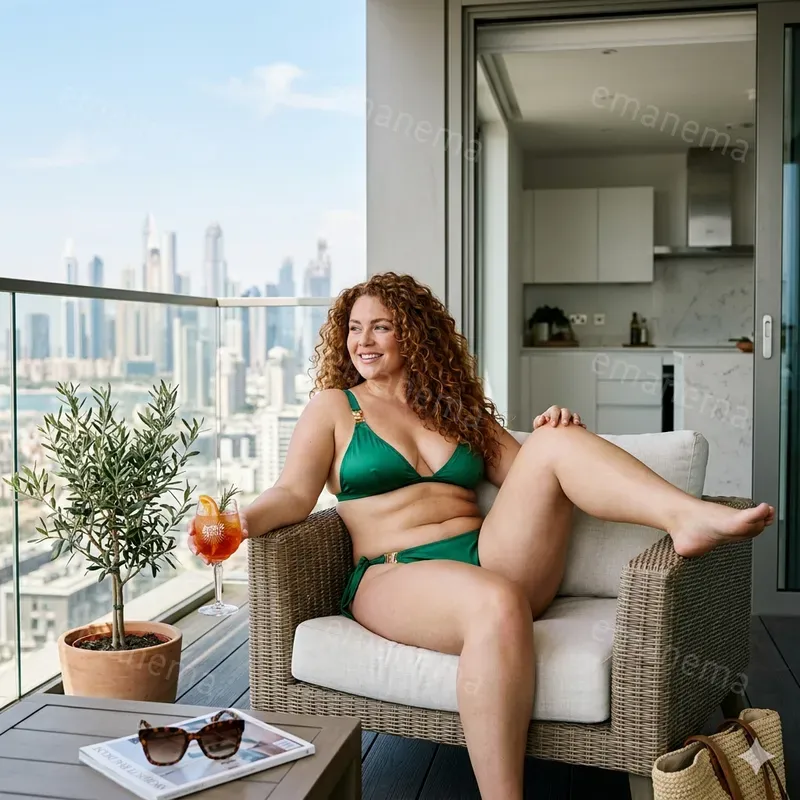 Bikini Girls On Outdoor Armchairs