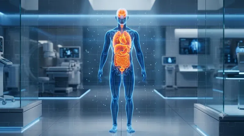 Glowing Human Anatomy Silhouettes
