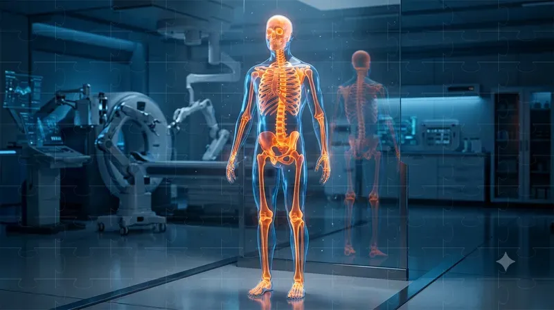Glowing Human Anatomy Silhouettes