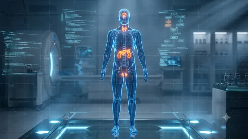 Glowing Human Anatomy Silhouettes