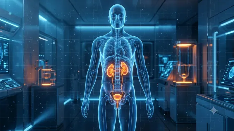 Glowing Human Anatomy Silhouettes