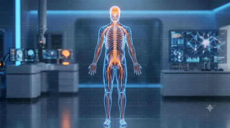 Glowing Human Anatomy Silhouettes