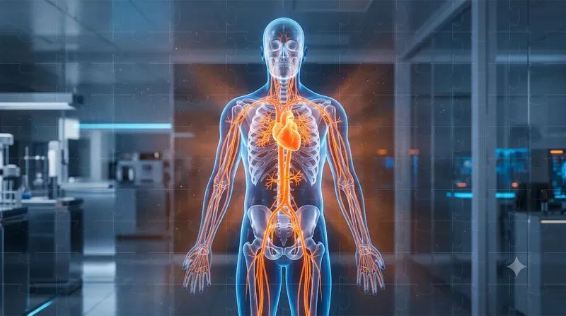 Glowing Human Anatomy Silhouettes