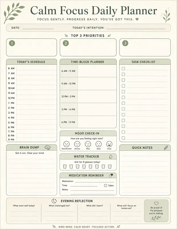 Adhd Daily Monthly Yearly Planners