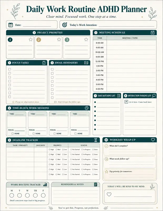 Adhd Daily Monthly Yearly Planners