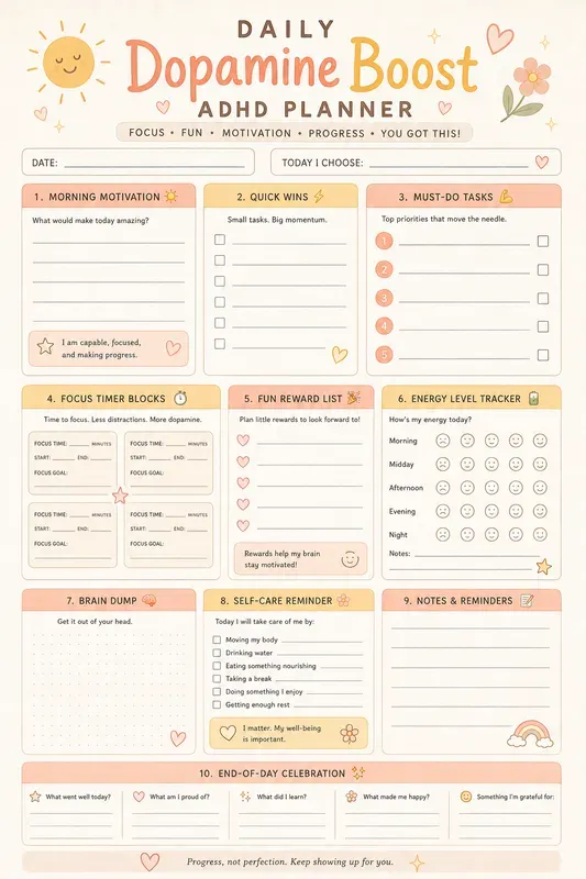 Adhd Daily Monthly Yearly Planners