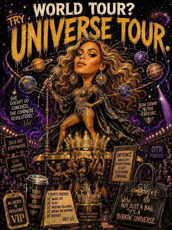 Cinematic Celebrity Caricature Posters