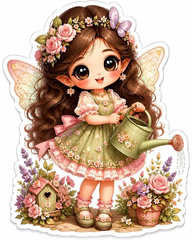 Kawaii Fashion Doll Sticker Cliparts