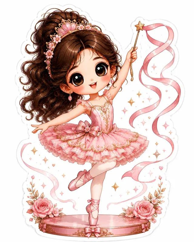 Kawaii Fashion Doll Sticker Cliparts
