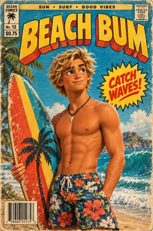 3D Vintage Comic Book Covers