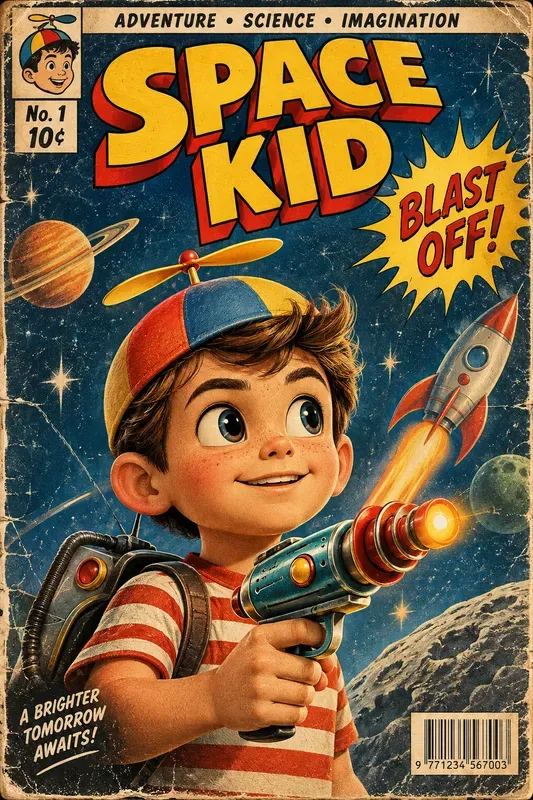 3D Vintage Comic Book Covers