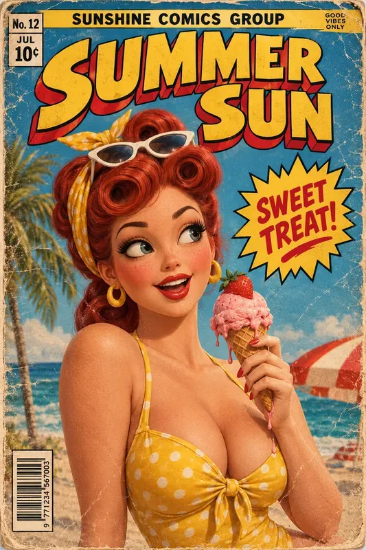 3D Vintage Comic Book Covers