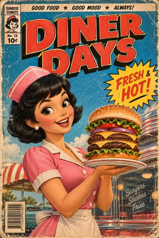 3D Vintage Comic Book Covers