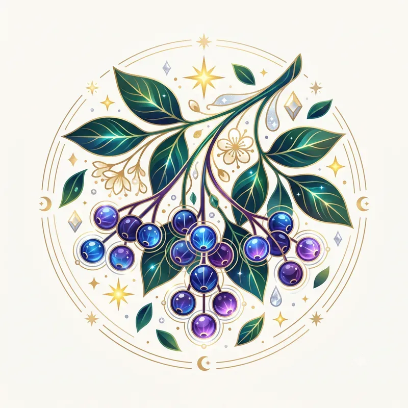 Modern Glowing Berries Emblems