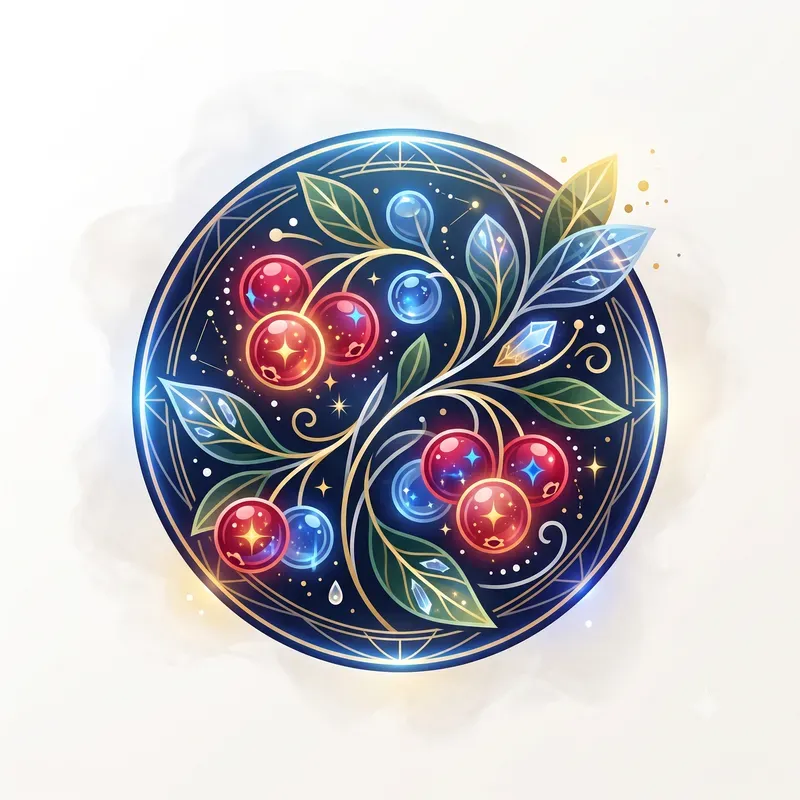 Modern Glowing Berries Emblems