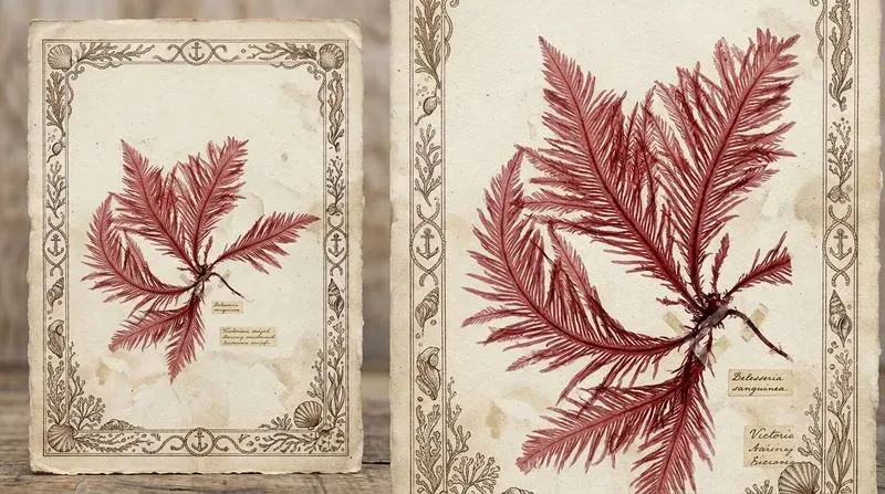Vintage Seaweed Pressing Art