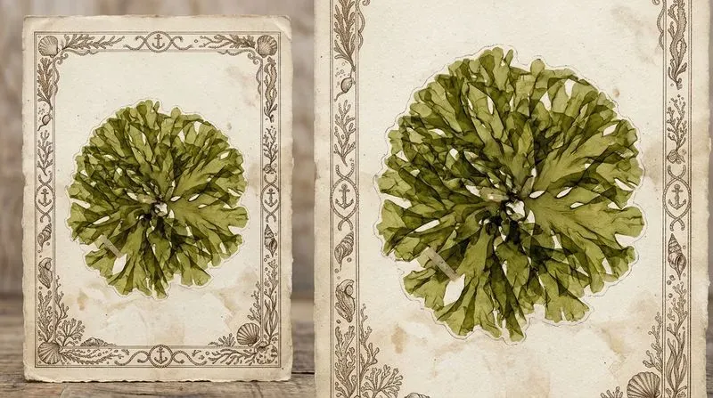 Vintage Seaweed Pressing Art