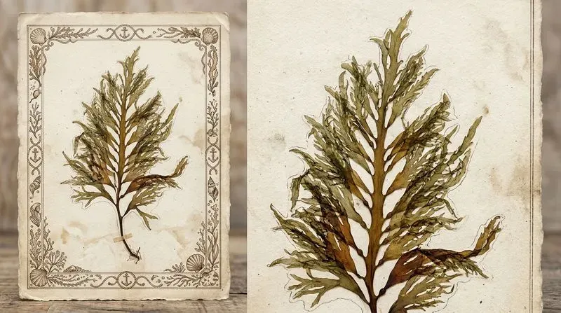 Vintage Seaweed Pressing Art