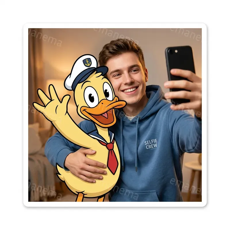 Selfies With Cartoon Stickers
