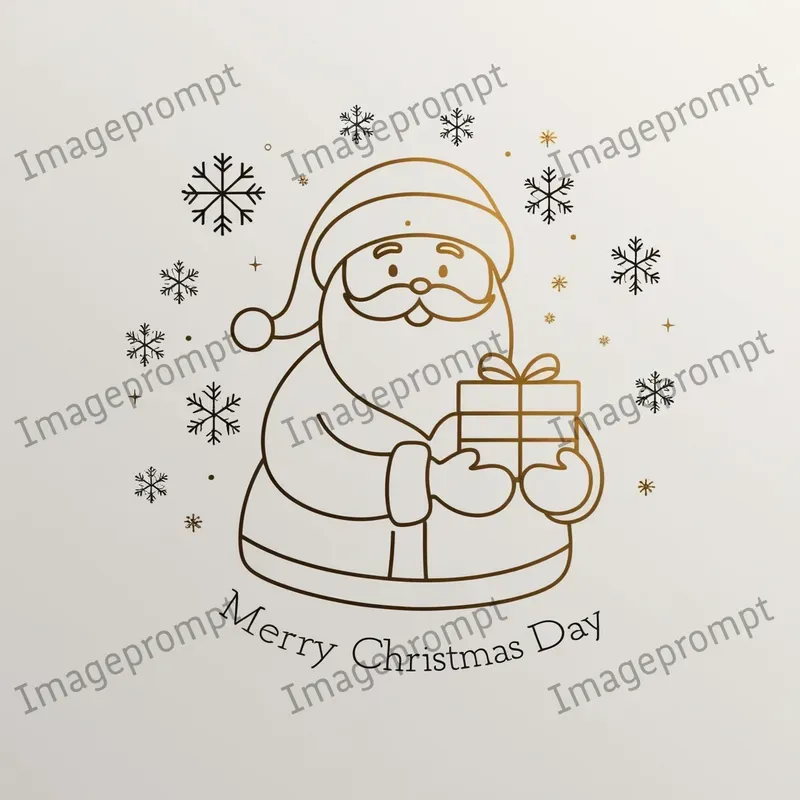 Minimalist Christmas Line Art