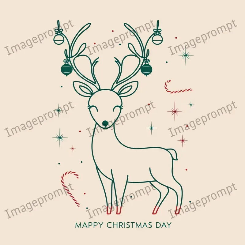 Minimalist Christmas Line Art