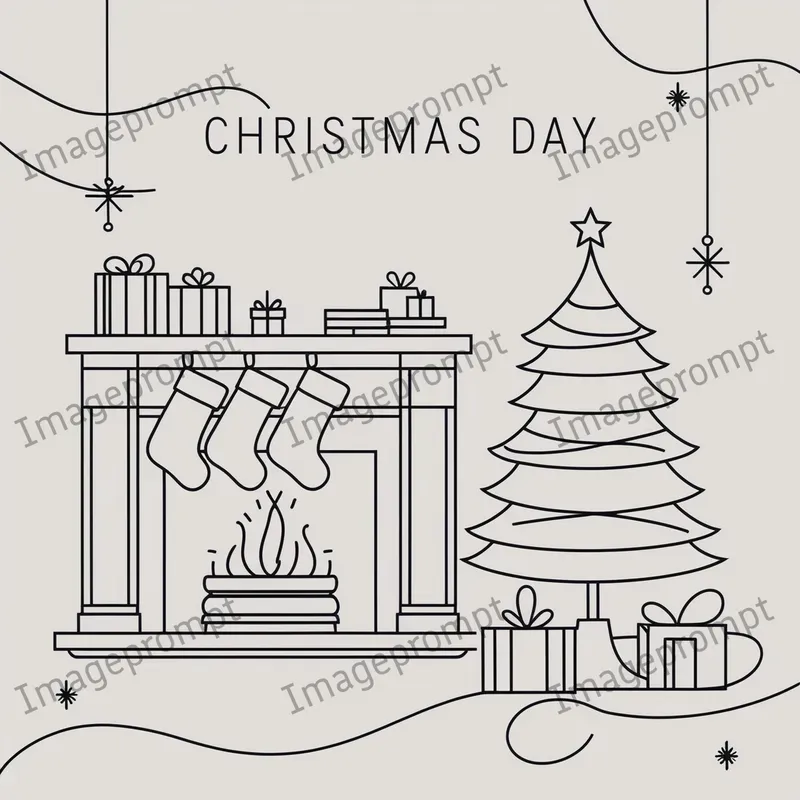 Minimalist Christmas Line Art