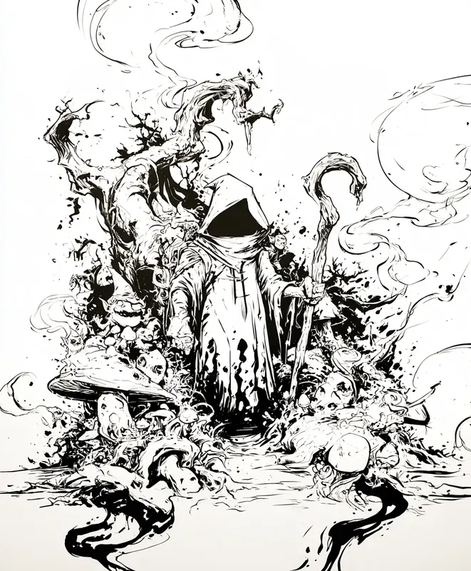 Dark Fantasy Ink Art Coloring Books