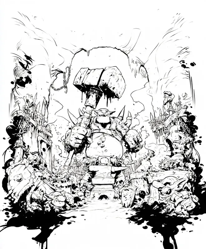 Dark Fantasy Ink Art Coloring Books