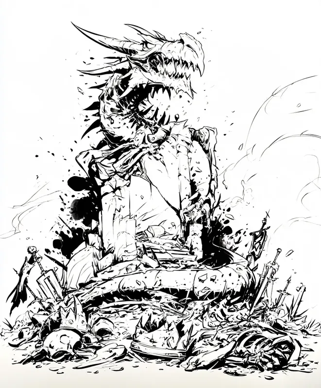 Dark Fantasy Ink Art Coloring Books