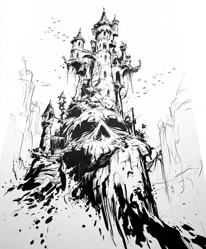 Dark Fantasy Ink Art Coloring Books