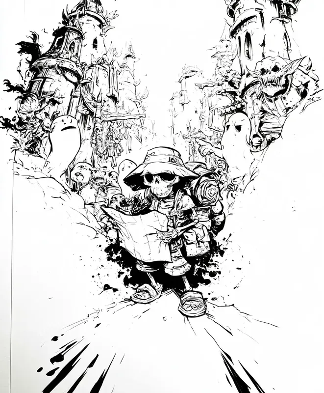 Dark Fantasy Ink Art Coloring Books