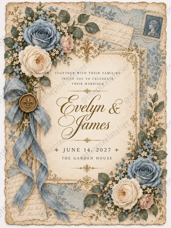 Something Blue Wedding Invitations