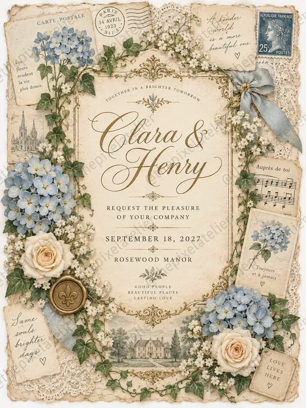 Something Blue Wedding Invitations
