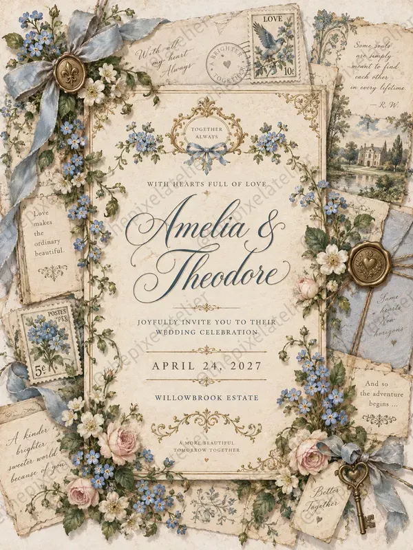 Something Blue Wedding Invitations