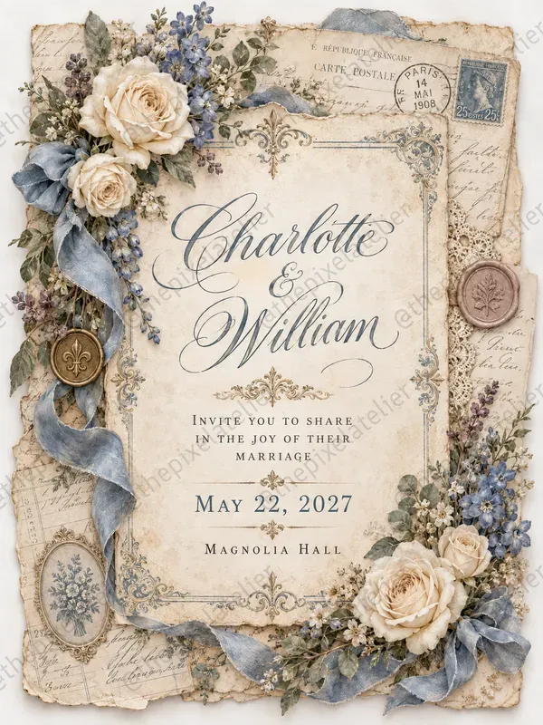 Something Blue Wedding Invitations