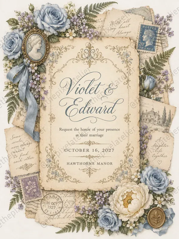 Something Blue Wedding Invitations