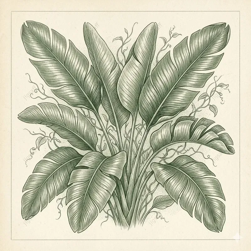 Vintage Tropical Botanical Leaf Studies